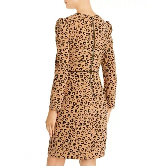 NWT Donna Karan Leopard Print Long-Sleeved Sheath Dress - Picture 4 of 12